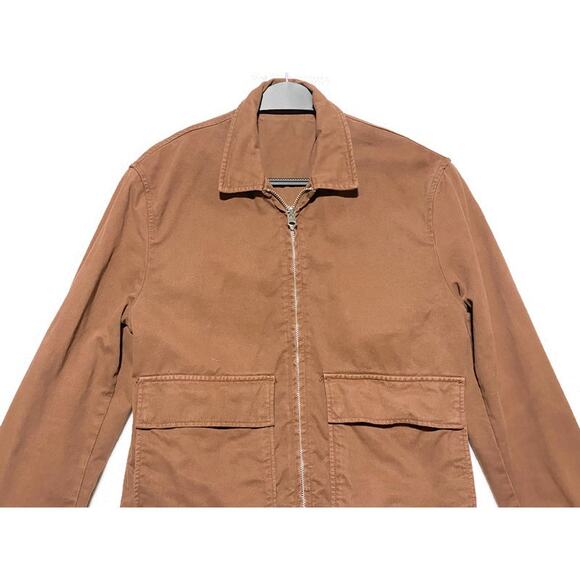 Zara Zip Up Jacket Men's Size Small Burnt Sienna Brown Made in Turkey - Picture 4 of 8